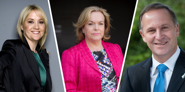 Nikki Kaye, Judith Collins and John Key. Photo / David White, APN, Supplied