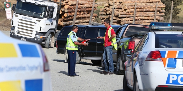 The road block saw traffic held up for five hours. Photo / Michael Cunningham