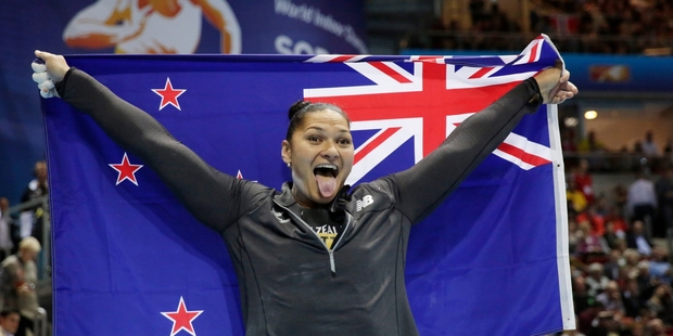A delighted Valerie Adams has blitzed the field to claim her third indoor