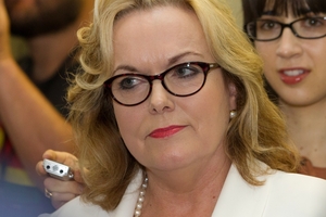 The Justice Minister faced media yesterday in Parliament after revealing she had dinner with the head of Oravida while in China last year. Photo / Mark Mitchell