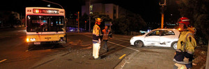 Two people from the car were injured. Photo / Chris Gorman
