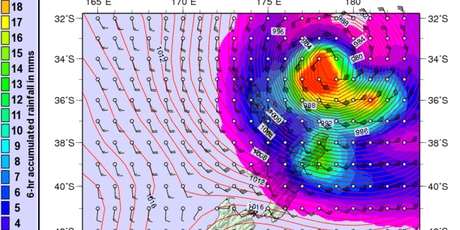 A forecast image of the potentially damaging storm. Photo / Metvuw.com
