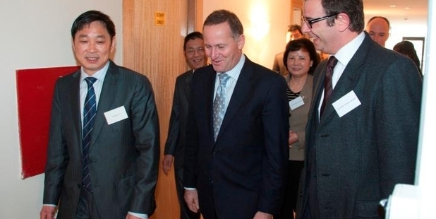 Donghua Liu with PM John Key at the opening of the $70m Newmarket project.