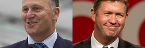 Prime Minister John Key and Labour leader David Cunliffe. Photo / APN