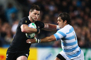 Cory Jane in action during the RWC quarter final against Argentina. Photo / Getty Images