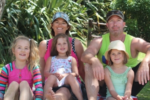 Kelleigh Burkett with daughters Paige, 9, Charli, 5, Holly, 6, and husband Craig.