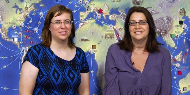 Julia Schiller (left) and Amanda Milne say their styles are very different but they balance each other out.