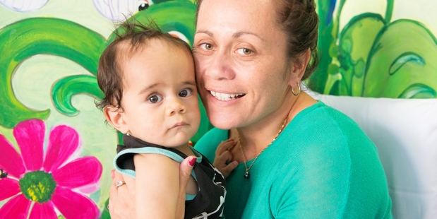 Noah Pirini-Stowers (left, and top left with his mother, Joleen Pirini) has just one vein to his heart working. Photo / Nicole Fiteni