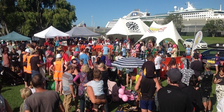 The crowd in Coronation Park for the chilly challenge