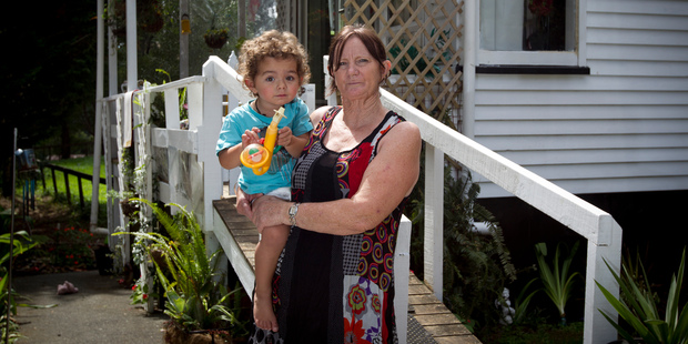 Jillene Yansen and her 2-year-old grandson, Ryley Rockall. Photo / Sarah Ivey