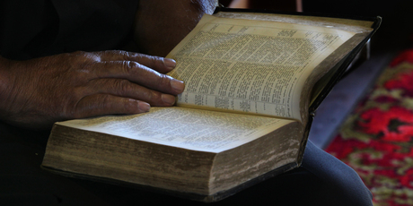 The Bible given to Maketu's first local Anglican minister, Ihaia Te Ahau, when he finished his training in 1858.