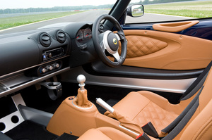 The interior of the Lotus Exige S Roadster.