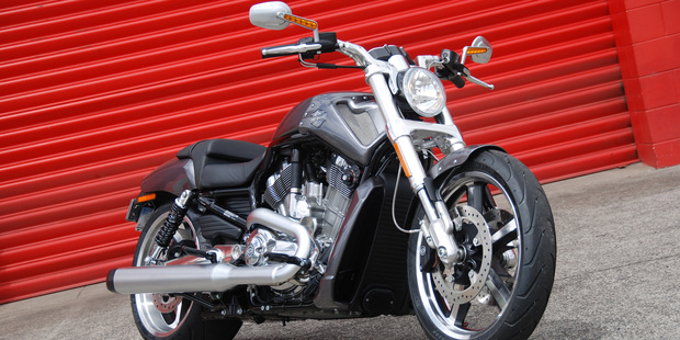 Harley-Davidson's 2014 V-rod Muscle provides power cruising and an aggressive riding position. It has an ultra-fat, 240mm rear tyre for added grip. Picture / Jacqui Madelin
