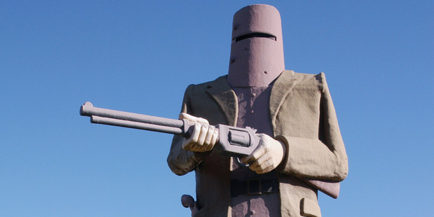 The Ned Kelly statue at Glenrowan in northeast Victoria.