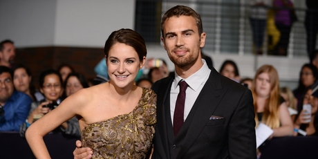 Shailene Woodley and Theo James arrive at the world premiere of 'Divergent'. Photo / AP