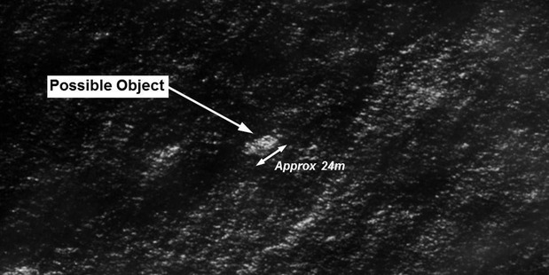 A floating object is seen at sea. Photo / Australian Maritime Safety Authority