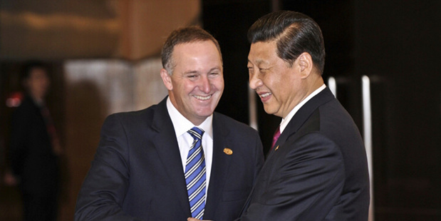 Leaders John Key and Xi Jinping.