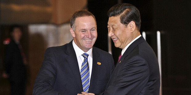 New Zealand Prime Minister John Key with Chinese Premier President Xi Jinping.