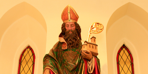 A statue of St Patrick in the newly refurbished St Patrick's Church, Wyndham St. Photo / Martin Sykes