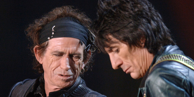 Rolling Stones' Keith Richards and Ronnie Woods in Wellington in 2006. Photo/NZPA.