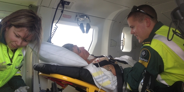 Janet Kelland was airlifted to Taumarunui Hospital where she spent last night. She hopes to be released today. Photo / Westpac Rescue Helicopter