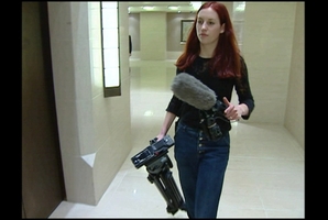 Samantha Hayes as a 17-year-old intern on her way to interview Megadeth.