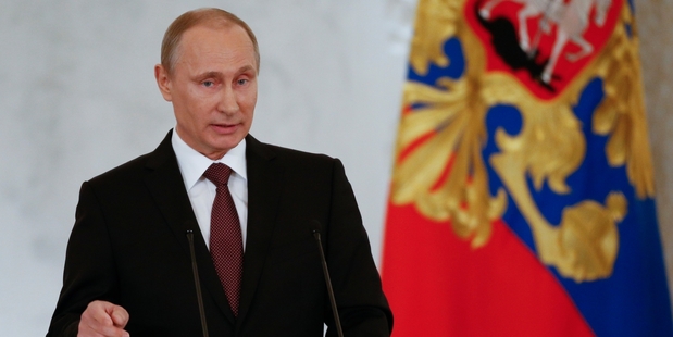 Vladimir Putin has added Crimea to the map of Russia. Photo / AP