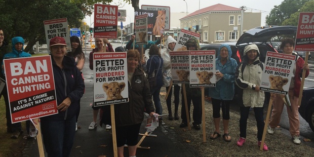 Aucklanders march to highlight the plight of the lion last Saturday. Photo: Amy Fleming