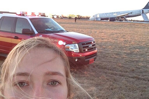 Hannah Udren posted this photo to Twitter after her US Airways plane crashed. Photo / Hannah Udren