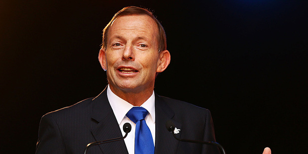 Australian Prime Minister Tony Abbott speaks to media. Photo / AFP