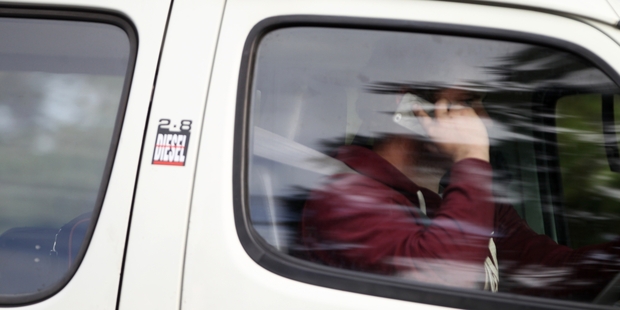 Drivers like this one spotted in Havelock Rd will continue to be targeted by police as driving/calling statistics are still too high. Photo/Duncan Brown