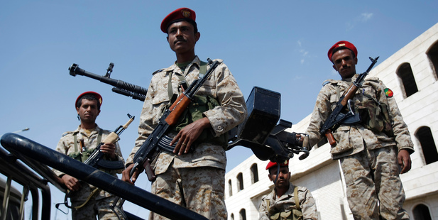 Yemeni soldiers in Sanaa, Yemen. Photo / AP