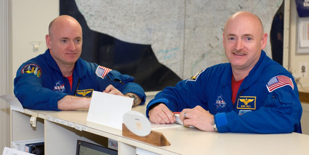 Astronauts Mark Kelly, right, and Scott Kelly. Photo / NASA/AP