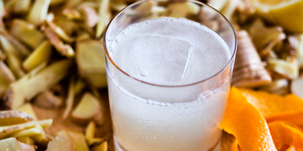 Orphans Kitchen's ginger soda with homemade spiced ginger syrup. Picture / Babiche Martens.