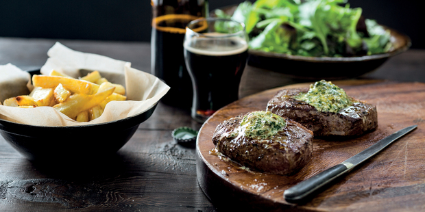 Steak with bistro butter.
