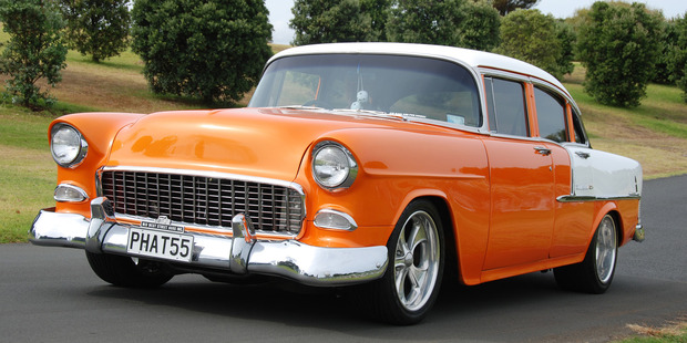 Douglas Blair says the 1955 Bel Air doesn't drive like a new car and it's fairly thirsty. "But after 24 hours I don't want to get out of it!" Pictures / Jacqui Madelin