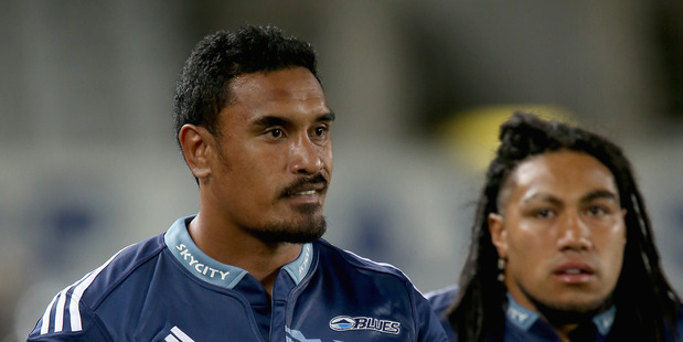 Jerome Kaino (L) and Maa Nonu of the Blues are about to enter the game during second half of the round six Super Rugby match between the Blues and the Cheetahs. Photo / Getty