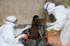 A patient during an outbreak of Ebola in 2007 in the Congo. Photo / AP