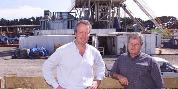 Greymouth Petroleum CEO Mark Dunphy (left), and former chief operating officer John Sturgess, pictured here together in 2007.