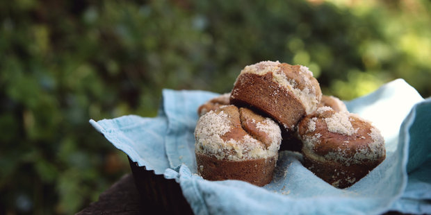 Light and fluffy banana & vanilla bean muffins. Photo / Eleanor Ozich