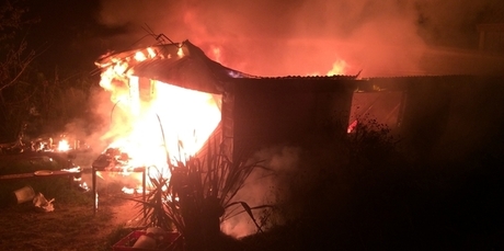 This Maketu Rd converted garage was destroyed by fire.