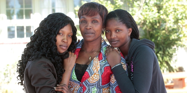 Esperance Lufufuado (centre) and daughters Rachel and Phalone Ibambusi (right) are from the Congo. Photo / Doug Sherring