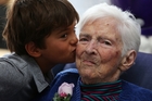 Six-year-old Keio Mann with his great-grandmother Laura Wakelin at her 100th birthday celebration in Whangarei. Photo/Michael Cunningham Six-year-old Keio Mann with his great-grandmother Laura Wakelin at her 100th birthday celebration in Whangarei. Photo/Michael Cunningham