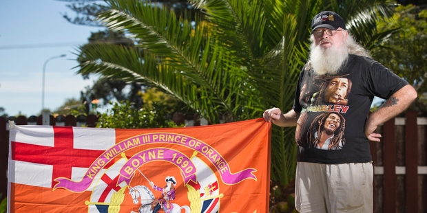 Staunch royalist Sam Rollins who has met Prince Charles twice, hopes to also meet the Duke and Duchess of Cambridge and Prince George next week. Photo / Greg Bowker