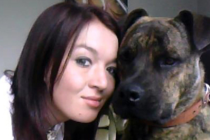 Amy Elizabeth Farrall with her dog, Chop.