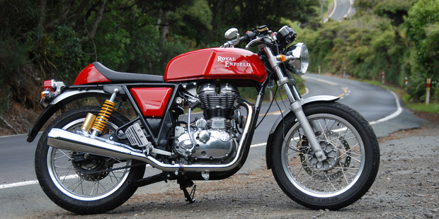 Weighing 184kg, the handling of the Royal Enfield GT is surprisingly capable. Photos / Jacqui Madelin