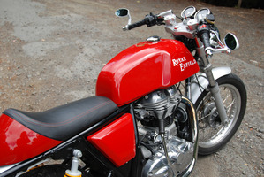 The Royal Enfield GT has that classic cafe racer style.