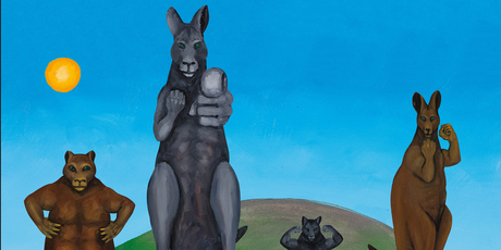 The Sacred Hill (2013), by Gordon Hookey.