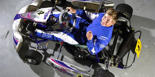 Taylor Harte has his sights set in the Rotax World champs in Spain later this year and is a current New Zealand karting titleholder.