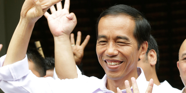 Indonesian presidential candidate and political outsider Joko Widodo is polling at 41.5 per cent. Photo / AP